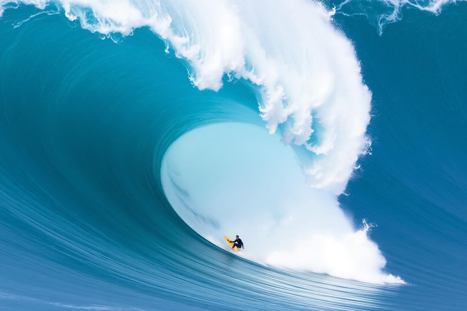 When do the giant waves actually happen in Nazaré?